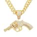 Personalized Cool Hip Hop Full Diamond Gun Pendant Cuban Chain Necklace Trendy Night Club Street Dance Motorcycle_ipsvogv.com