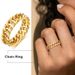 Geometric Hollow Cuban Chain Couple's Titanium Steel Ring, Niche Design, High-end Handmade Accessory_ipsvogv.com