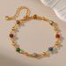 Geometric heart design multi color oil drop bracelet glitter creative summer new hand jewelry copper plated K real gold_ipsvogv.com