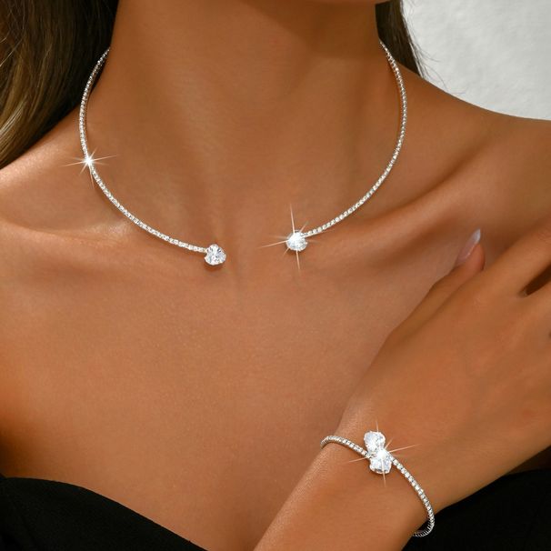 Women’s Jewelry Set Fashion Hot Selling Love Zircon Necklace Popular Jewelry Light Luxury Rhinestone High End Necklace Women's Jewelry_ipsvogv.com