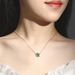 Ivy S925 SilverEmerald Pendant Necklace Female Design Light Luxury Clavicle Chain_ipsvogv.com