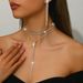 Women’s Jewelry Set Fashion Design Bohemian Style Y Shaped Rhinestone Inlaid Multi Layer Necklace Tennis Chain Lasso Clavicle Chain_ipsvogv.com