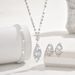 Women’s Jewelry Set Fashion Fashion Full Diamond Jewelry Set New Shiny Zircon Wedding Party Necklace Earrings Bracelet Set Party Wear_ipsvogv.com