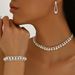 Bridal Wedding Jewelry Necklace Earrings Bracelet Pearl Elegant Set Dress Accessories_ipsvogv.com
