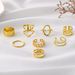 New Combination Fashionable And Personalized Gold Chain With Multi Layered Opening 8-piece Set Ring_ipsvogv.com