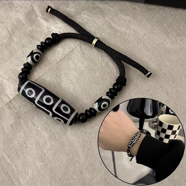 New Chinese Style Xizang Agate Beads Necklace Men's Fashion Simple Versatile Buddha Cotton And Linen Accessories High_ipsvogv.com