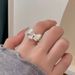 Silver Bow Sparkling Diamond Women's Tail Ring, Niche Design, Instagram Style, Light Luxu, High-end Feeling, New_ipsvogv.com