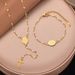 Geometric Portrait Round Cross Pendant Necklace Titanium Steel Gold Plated Material Clavicle Chain Jewelry Female_ipsvogv.com