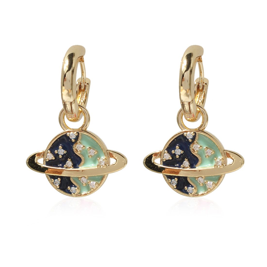 Unisex Fashion Atmosphere Metal Earrings Popular Planet Halo Earrings Jewelry Female_ipsvogv.com