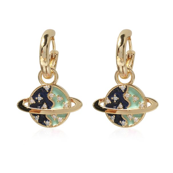Unisex Fashion Atmosphere Metal Earrings Popular Planet Halo Earrings Jewelry Female_ipsvogv.com