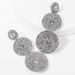 Exaggerated multi-layer round diamond-encrusted glass diamond rhinestone full diamond earrings women's super flash super fairy earrings earrings_ipsvogv.com