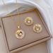 【 Titanium Steel 】 Circular Leaf Earring Light Luxury Square Full Diamond Personalized Atmosphere Banquet Earrings and_ipsvogv.com