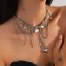 Exaggerated love rivet pendant sweet hot girl niche metal chain tassel necklace female_ipsvogv.com