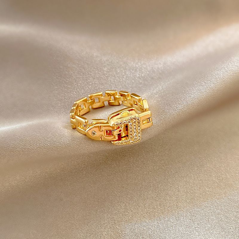 New Light Luxury Ins Cold Style Unique Trendy Minimalist Niche Design with Diamond studded Belt Buckle Ring_ipsvogv.com