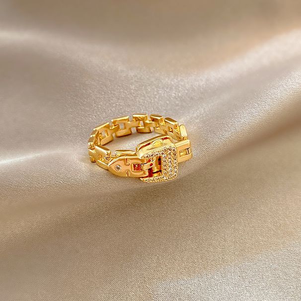 New Light Luxury Ins Cold Style Unique Trendy Minimalist Niche Design with Diamond studded Belt Buckle Ring_ipsvogv.com