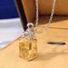 Cao Shi's 2022 New 8 * 10 Yellow Glass Cut, Women's Necklace, O-shaped Chain, Zircon Necklace_ipsvogv.com