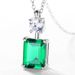 S925 Silver Pendant Cultivated Emerald Pendant Female Retro Light Luxury Customized_ipsvogv.com