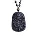 Obsidian Glass Pendant Black Dragon Brand Men's Dominant Couple Agate Bead Necklace_ipsvogv.com