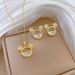 【 Titanium Steel 】 Necklace Earring Light Luxury Full Diamond Thread Empty Mouse Head Personalized Temperament Banquet_ipsvogv.com