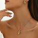 Subtle artistic fresh women's necklace set Baroque style flower studded earrings collarbone chain_ipsvogv.com