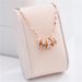Trendy Titanium Steel Small Circle Full Of Diamonds, Fashionable Rose Gold Necklace, Three Ring Pendant, Collarbone_ipsvogv.com
