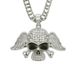 Hip Hop Exaggerated Accessories Men's Diamond-Studded Winged Skull Pendant Trendy Street Necklace_ipsvogv.com