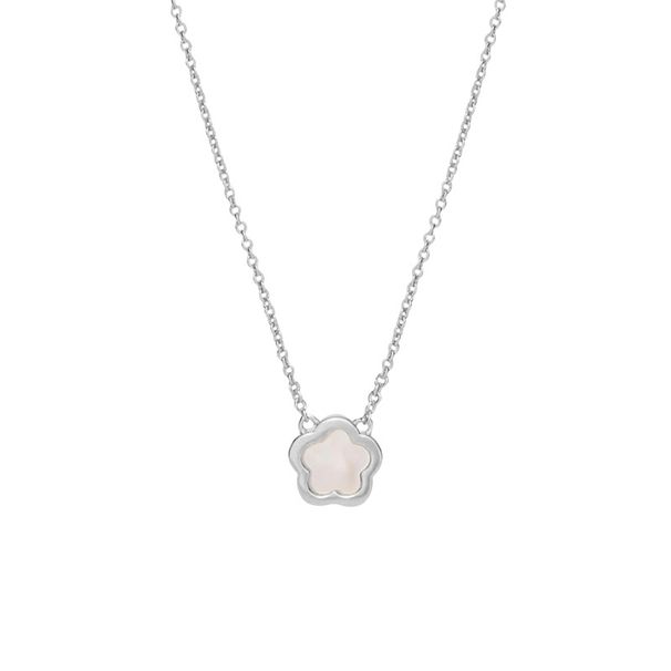 Women's Jewelry White Mother Of Pearl Flower Necklace Light Luxury High End Design Fashionable All Match Four Leaf Clover Clavicle Necklace_ipsvogv.com