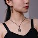Rose Promise Pendant Sterling Silver Natural Gemstone Necklace Female Retro High End Jewelry New_ipsvogv.com