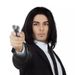 Halloween men's wig middle part short straight hair cosplay Vincent Vega stage performance props hairstyle_ipsvogv.com