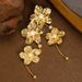 Fashionable, Exaggerated, Cold Style, Pearl Flower Tassel With Temperament, Long And High-end Silver Needle Earrings_ipsvogv.com