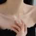 S999 Pure Silver Necklace, Geometric Small Square Candy Pendant, Fashionable Internet Celebrity, Same Style Collarbone_ipsvogv.com