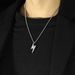 Men's Jewelry Creative Fashion Versatile Lightning Stainless Steel Trendy Men's Necklace_ipsvogv.com