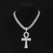 Full diamond key pendant personalized alloy necklace accessories safety buckle hip hop Cuban chain_ipsvogv.com