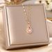 same Style Purple Water Drop Necklace Women Ins Net Red Temperament Versatile Clavicle Chain New Fashion Jewelry_ipsvogv.com