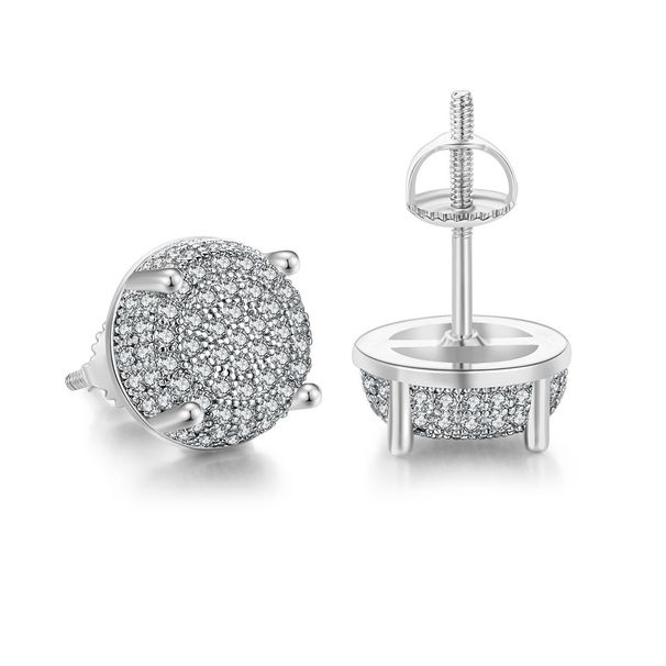 Unisex Jewelry Fashion hip hop light luxury full diamond earrings for men and women micro inlaid color separated threaded earrings trendy earrings_ipsvogv.com