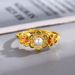 New Alice Bead Drop Glue Gold Plated Ring For Women, Light Luxury, Niche Design, Finger Ring, Cold Style_ipsvogv.com
