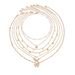 Ins Style Metal Sequin Butterfly Fashionable Pearl Snake Bone Chain Layered Collarbone Necklace_ipsvogv.com