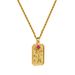Hot Sale Vacuum Plated Gold Zircon Necklace Stainless Steel Square Sun Star Seal Pendant Necklace_ipsvogv.com
