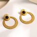 Ins Internet Celebrity Exaggerates Titanium Steel Earrings, Natural Stone Large Circle Moon Wheel Earrings And Earrings_ipsvogv.com