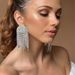 Fashion rhinestone earrings personality arched tassel earrings_ipsvogv.com