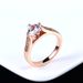 Simple fashion women's ring popular zircon plated real gold engagement ring_ipsvogv.com