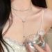 【 5837 People Collection 】 Double Layered Bow Zircon Tassel Necklace For Women 2024 New Collarbone Chain Light Luxury_ipsvogv.com