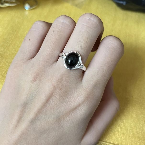 Silver Charm, Pure Silver, Southern Red Agate, Ethnic Style, Active Mouth Ring, Plain Circle, Personalized, Versatile_ipsvogv.com