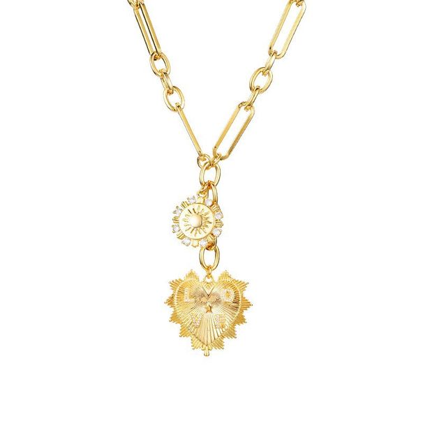 Trendy cold style simple temperament light luxury sweater chain clavicle chain real gold electroplated necklace_ipsvogv.com