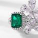 Petal Colored Gemstone Ring S925 Silver Inlaid Cultivated Emerald Retro Finger Ring Atmosphere Light Luxury_ipsvogv.com