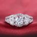 Moissanite Platinum Plated Micro Inlaid Three Diamonds Fashionable High End Trend Exquisite Luxury 3A Zircon Women's Ring_ipsvogv.com