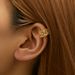 Brass plated K real gold fashionable OL retro ear bone clip inlaid with zircon exquisite light luxury ear clip hollow wide edge design_ipsvogv.com