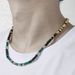 Summer Beach Stainless Steel Necklace Jewelry Simple Coconut Shell Wood Chip Necklace Niche Men's Green Peacock Stone Necklace_ipsvogv.com