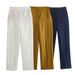 Women's Clothing Linen double-breasted women's blazer + vest and vest + linen straight pants suit_ipsvogv.com
