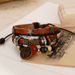 Twelve Constellations Red Agate Bracelet Punk Style For Women And Men Rivet Jewelry Korean Unique Multi-layer_ipsvogv.com